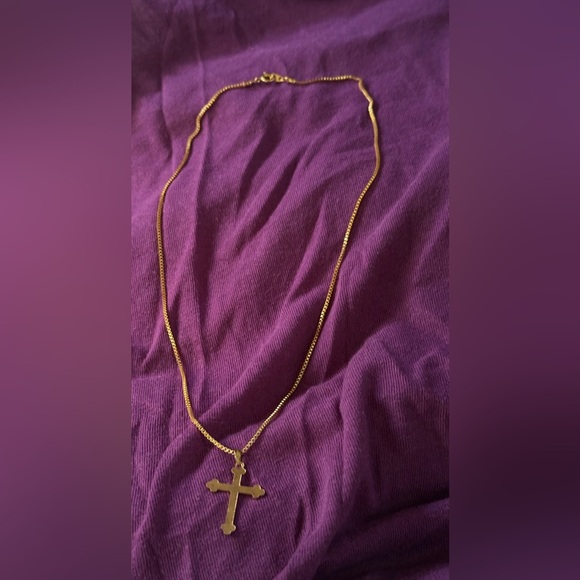 Gold Cross Pendant Necklace - Picture 3 of 7